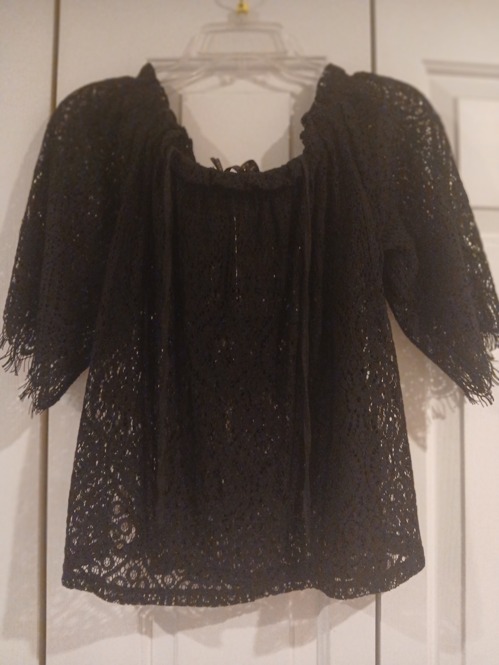 i jeans by Buffalo Black Lace Off-Shoulder Blouse